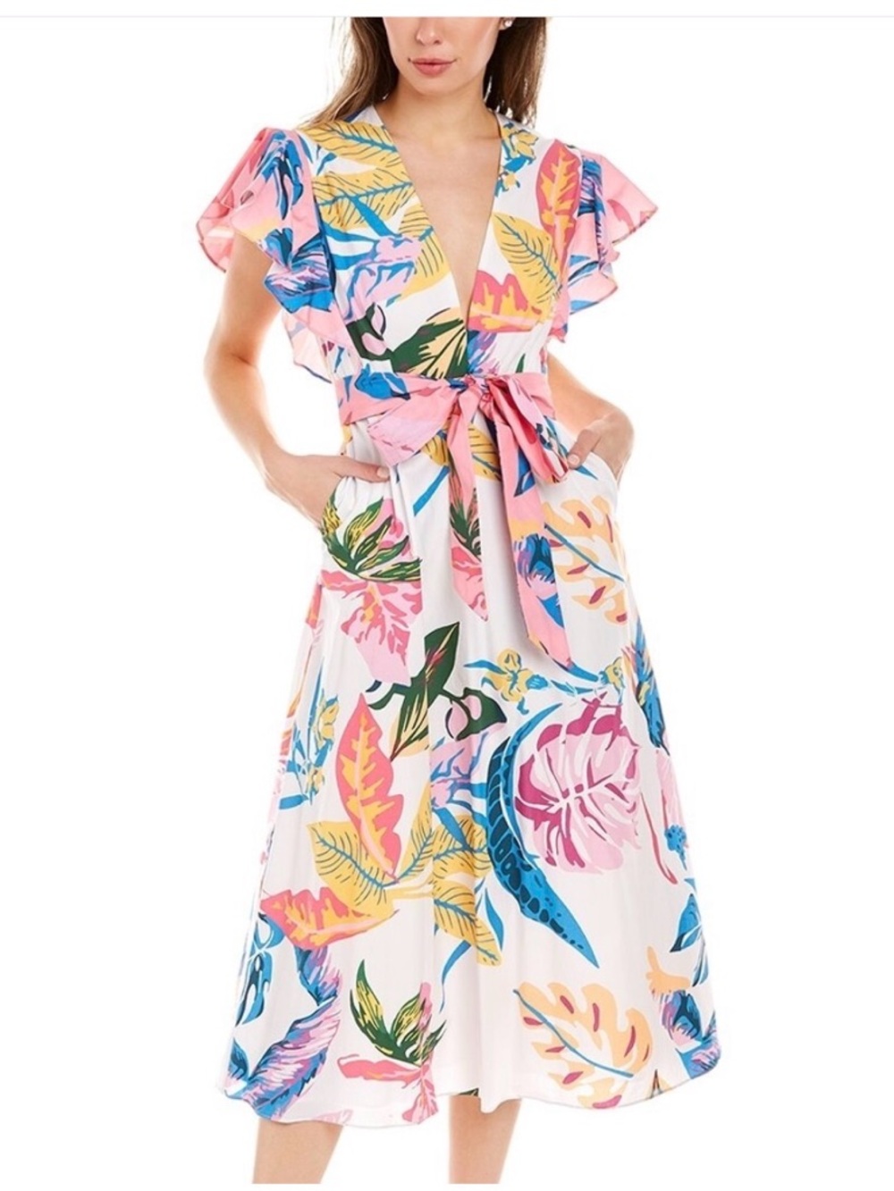Garrie B Colorful Floral Dress Small